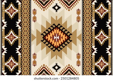 Navajo tribal vector seamless pattern. Native American ornament. Ethnic South Western decor style. Boho geometric ornament. Vector seamless pattern. Mexican blanket, rug. Woven carpet illustration