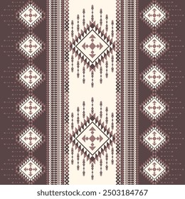 Navajo tribal vector seamless pattern. Native American ornament. Ethnic South Western decor style. Boho geometric ornament. Vector seamless pattern. Mexican blanket, rug. Woven carpet.