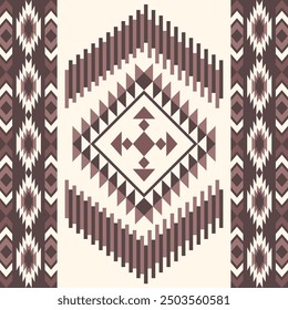 Navajo tribal vector seamless pattern. Native American ornament. Ethnic South Western decor style. Boho geometric ornament. Vector seamless pattern. Mexican blanket, rug. Woven carpet.