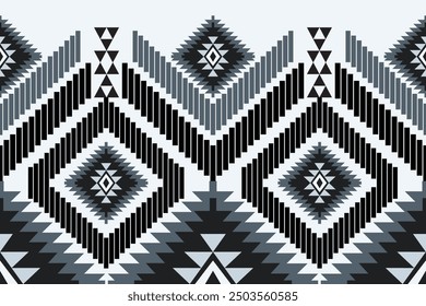 Navajo tribal vector seamless pattern. Native American ornament. Ethnic South Western decor style. Boho geometric ornament. Vector seamless pattern. Mexican blanket, rug. Woven carpet.