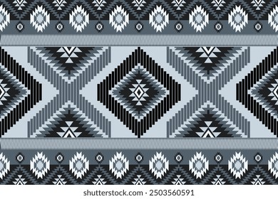 Navajo tribal vector seamless pattern. Native American ornament. Ethnic South Western decor style. Boho geometric ornament. Vector seamless pattern. Mexican blanket, rug. Woven carpet.