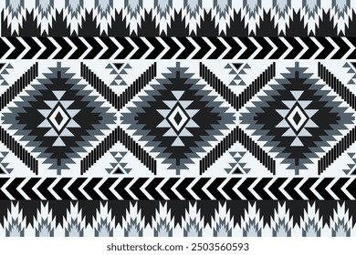 Navajo tribal vector seamless pattern. Native American ornament. Ethnic South Western decor style. Boho geometric ornament. Vector seamless pattern. Mexican blanket, rug. Woven carpet.