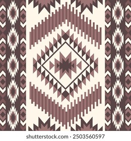 Patrón sin costuras de Vector tribal navajo. Ornamento nativo americano. Estilo étnico de decoración suroeste. Adorno geométrico boho. Patrón sin fisuras de Vector. Manta mexicana, alfombra. Alfombra tejida.