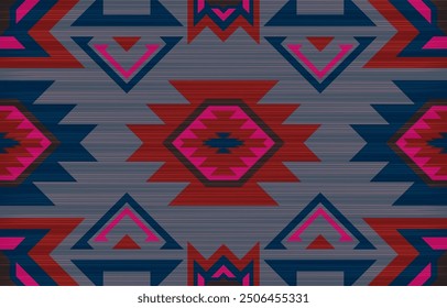 Navajo tribal vector seamless pattern. Native American ornament. Ethnic South Western decor style. Boho geometric ornament. Vector seamless pattern. Mexican blanket, rug. Woven carpet