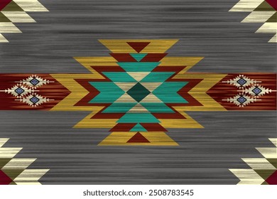 Patrón sin costuras de Vector tribal navajo. Ornamento nativo americano. Estilo étnico de decoración suroeste. Adorno geométrico boho. Patrón sin fisuras de Vector. Manta mexicana, alfombra. Ilustración de alfombra tejida