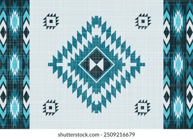 Navajo tribal vector seamless pattern. Native American ornament. Ethnic South Western decor style. Boho geometric ornament. Vector seamless pattern. Mexican blanket, rug. Woven carpet illustrat