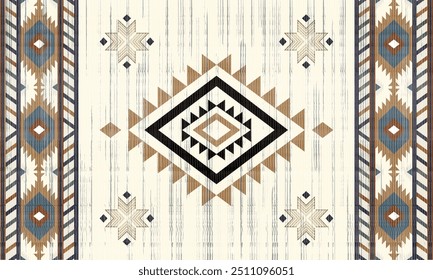 Navajo tribal vector seamless pattern. Native American ornament. Ethnic South Western decor style. Boho geometric ornament. Vector seamless pattern. Mexican blanket, rug. Woven carpet illustration