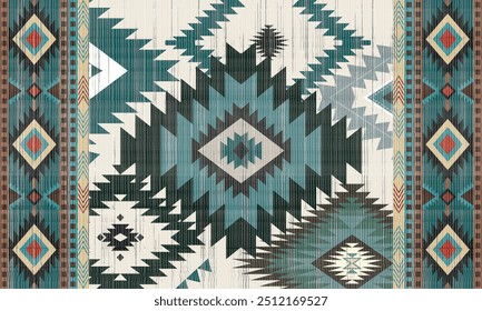 Navajo tribal vetor padrão sem emenda. Ornamento nativo americano. Estilo de decoração étnica do sudoeste. Ornamento geométrico boho. Padrão sem emenda do vetor. Cobertor mexicano, tapete. Ilustração de tapete tecido