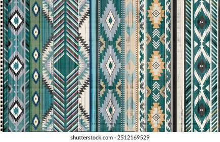 Navajo tribal vetor padrão sem emenda. Ornamento nativo americano. Estilo de decoração étnica do sudoeste. Ornamento geométrico boho. Padrão sem emenda do vetor. Cobertor mexicano, tapete. Ilustração de tapete tecido