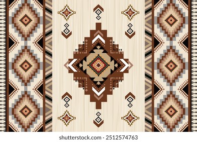 Navajo tribal vector seamless pattern. Native American ornament. Ethnic South Western decor style. Boho geometric ornament. Vector seamless pattern. Mexican blanket, rug. Woven carpet illustration