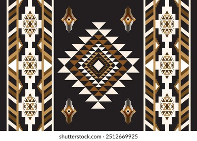 Navajo tribal vector seamless pattern. Native American ornament. Ethnic South Western decor style. Ikat Boho geometric ornament. Vector seamless pattern. Mexican blanket, rug. Woven carpet