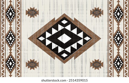 Navajo tribal vector seamless pattern. Native American ornament. Ethnic South Western decor style. Boho geometric ornament. Vector seamless pattern. Mexican blanket, rug. Woven carpet illustration