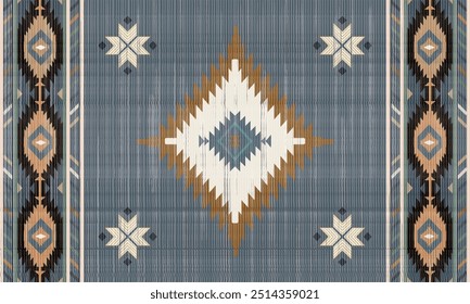 Navajo tribal vector seamless pattern. Native American ornament. Ethnic South Western decor style. Boho geometric ornament. Vector seamless pattern. Mexican blanket, rug. Woven carpet illustration