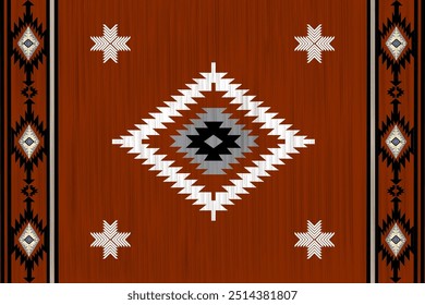 Navajo tribal vector seamless pattern. Native American ornament. Ethnic South Western decor style. Boho geometric ornament. Vector seamless pattern. Mexican blanket, rug. Woven carpet illustration