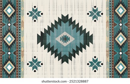 Navajo tribal vetor padrão sem emenda. Ornamento nativo americano. Estilo de decoração étnica do sudoeste. Ornamento geométrico boho. Padrão sem emenda do vetor. Cobertor mexicano, tapete. Ilustração de tapete tecido