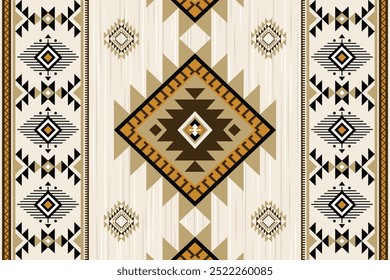 Navajo tribal vetor padrão sem emenda. Ornamento nativo americano. Estilo de decoração étnica do sudoeste. Ornamento geométrico boho. Padrão sem emenda do vetor. Cobertor mexicano, tapete. Ilustração de tapete tecido