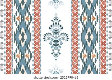 Navajo tribal vector seamless pattern. Native American ornament. Ethnic South Western decor style. Ikat Boho geometric ornament. Vector seamless pattern. Mexican blanket, rug. Woven carpet