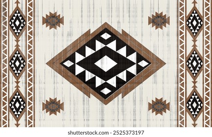 Motif harmonieux d'Image vectorielle tribale navajo. Ornement amérindien. Style de décoration ethnique sud-ouest. Ornement géométrique Boho. Image vectorielle motif harmonieux. Couverture mexicaine, tapis. Illustration de tapis tissé