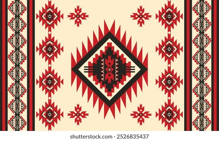 Navajo tribal vector seamless pattern. Native American ornament. Ethnic South Western decor style. Boho geometric ornament. Vector seamless pattern. Mexican blanket, rug. Woven carpet illustration