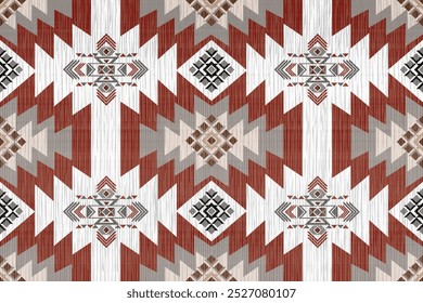 Navajo tribal vector seamless pattern. Native American ornament. Ethnic South Western decor style. Boho geometric ornament. Vector seamless pattern. Mexican blanket, rug. Woven carpet illustration