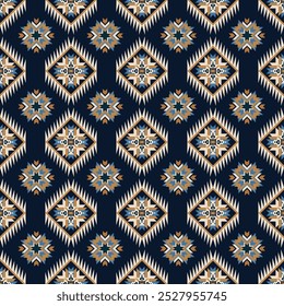 Navajo tribal vector seamless pattern. Native American ornament. Ethnic South Western decor style. Boho geometric ornament. Vector seamless pattern. Mexican blanket, rug. Woven carpet illustration