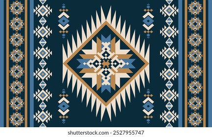 Navajo tribal vector seamless pattern. Native American ornament. Ethnic South Western decor style. Boho geometric ornament. Vector seamless pattern. Mexican blanket, rug. Woven carpet illustration