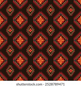 Navajo tribal vector seamless pattern. Native American ornament. Ethnic South Western decor style. Boho geometric ornament. Vector seamless pattern. Mexican blanket, rug. Woven carpet illustration