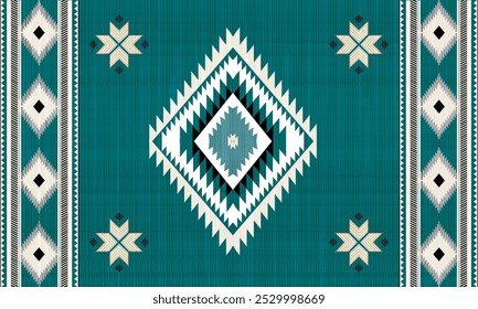 Navajo tribal vector seamless pattern. Native American ornament. Ethnic South Western decor style. Boho geometric ornament. Vector seamless pattern. Mexican blanket, rug. Woven carpet illustration	
