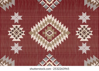 Navajo tribal vector seamless pattern. Native American ornament. Ethnic South Western decor style. Boho geometric ornament. Vector seamless pattern. Mexican blanket, rug. Woven carpet illustration