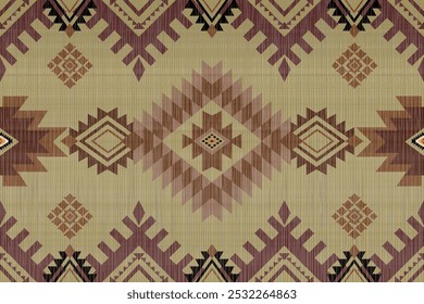 Navajo tribal vector seamless pattern. Native American ornament. Ethnic South Western decor style. Boho geometric ornament. Vector seamless pattern. Mexican blanket, rug. Woven carpet illustration