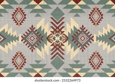 Navajo tribal vector seamless pattern. Native American ornament. Ethnic South Western decor style. Boho geometric ornament. Vector seamless pattern. Mexican blanket, rug. Woven carpet illustration