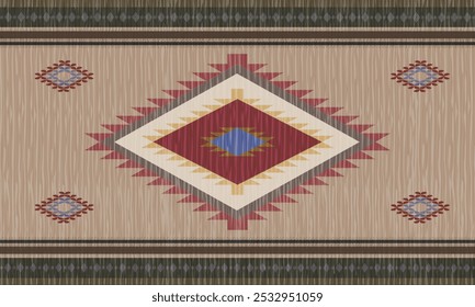Navajo tribal vector seamless pattern. Native American ornament. Ethnic South
Western decor style. Boho geometric ornament. Vector seamless pattern. Mexican
blanket, rug. Woven carpet illustration
