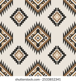 Navajo tribal vector seamless pattern. Native American ornament. Ethnic South Western decor style. Boho geometric ornament. Vector seamless pattern. Mexican blanket, rug. Woven carpet illustration