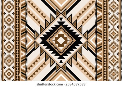 Navajo tribal vector seamless pattern. Native American ornament. Ethnic South Western decor style. Boho geometric ornament. Vector seamless pattern. Mexican blanket, rug. Woven carpet illustration	