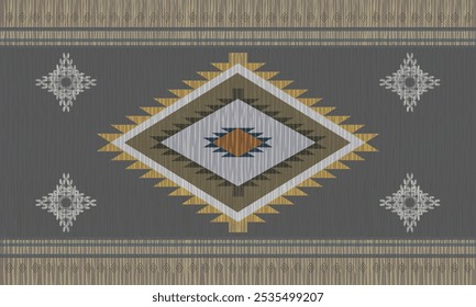 Navajo tribal vector seamless pattern. Native American ornament. Ethnic South
Western decor style. Boho geometric ornament. Vector seamless pattern. Mexican
blanket, rug. Woven carpet illustration