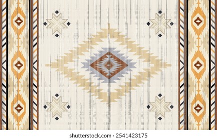 Navajo tribal vector seamless pattern. Native American ornament. Ethnic South Western decor style. Boho geometric ornament. Vector seamless pattern. Mexican blanket, rug. Woven carpet illustration