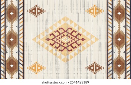Navajo tribal vector seamless pattern. Native American ornament. Ethnic South Western decor style. Boho geometric ornament. Vector seamless pattern. Mexican blanket, rug. Woven carpet illustration
