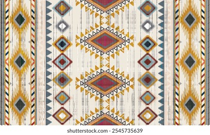 Navajo tribal vector seamless pattern. Native American ornament. Ethnic South Western decor style. Boho geometric ornament. Vector seamless pattern. Mexican blanket, rug. Woven carpet illustration