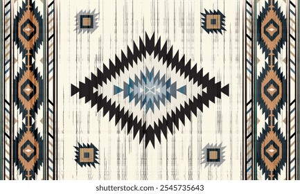 Navajo tribal vector seamless pattern. Native American ornament. Ethnic South Western decor style. Boho geometric ornament. Vector seamless pattern. Mexican blanket, rug. Woven carpet illustration