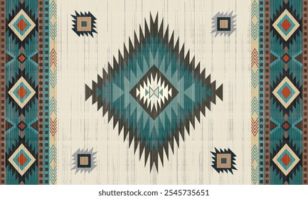 Navajo tribal vector seamless pattern. Native American ornament. Ethnic South Western decor style. Boho geometric ornament. Vector seamless pattern. Mexican blanket, rug. Woven carpet illustration