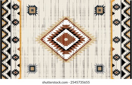 Navajo tribal vector seamless pattern. Native American ornament. Ethnic South Western decor style. Boho geometric ornament. Vector seamless pattern. Mexican blanket, rug. Woven carpet illustration