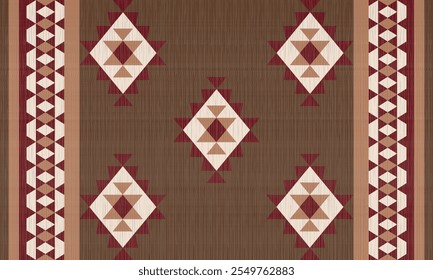 Navajo tribal vector seamless pattern. Native American ornament. Ethnic South Western decor style. Boho geometric ornament. Vector seamless pattern. Mexican blanket, rug. Woven carpet illustration