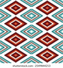 Navajo tribal vector seamless pattern. Native American ornament. Ethnic South Western decor style. Boho geometric ornament. Vector seamless pattern. Mexican blanket, rug. Woven carpet illustration