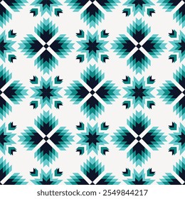 Navajo tribal vector seamless pattern. Native American ornament. Ethnic South Western decor style. Boho geometric ornament. Vector seamless pattern. Mexican blanket, rug. Woven carpet illustration