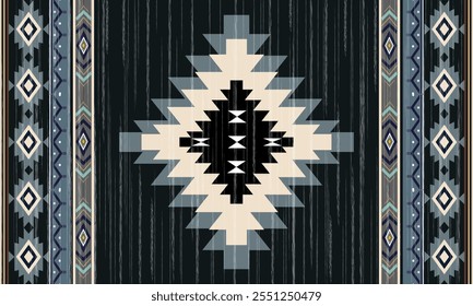Navajo tribal vector seamless pattern. Native American ornament. Ethnic South Western decor style. Boho geometric ornament. Vector seamless pattern. Mexican blanket, rug. Woven carpet illustration