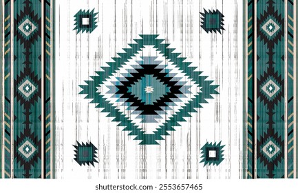 Navajo tribal vector seamless pattern. Native American ornament. Ethnic South Western decor style. Boho geometric ornament. Vector seamless pattern. Mexican blanket, rug. Woven carpet illustration