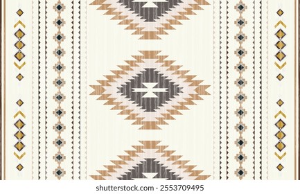 Navajo tribal vector seamless pattern. Native American ornament. Ethnic South Western decor style. Boho geometric ornament. Vector seamless pattern. Mexican blanket, rug. Woven carpet illustration