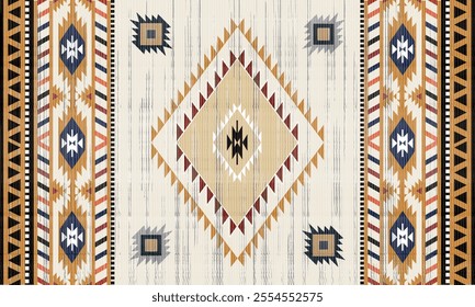 Navajo tribal vector seamless pattern. Native American ornament. Ethnic South Western decor style. Boho geometric ornament. Vector seamless pattern. Mexican blanket, rug. Woven carpet illustration