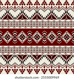Navajo tribal vector seamless pattern. Native American ornament. Aztec geometric art, design for wallpaper, fabric, textile, carpet, blanket.