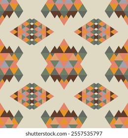 Navajo tribal vector seamless pattern. Native American ornament. Ethnic South Western decor style. Boho geometric ornament. Vector seamless pattern. Mexican blanket, rug. Woven carpet illustration